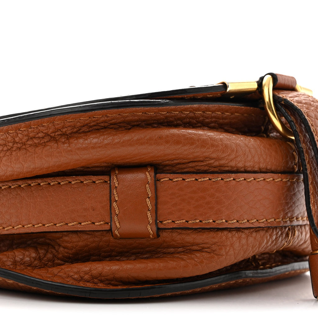 Calfskin Mini Marcie Round Crossbody Bag Tan
