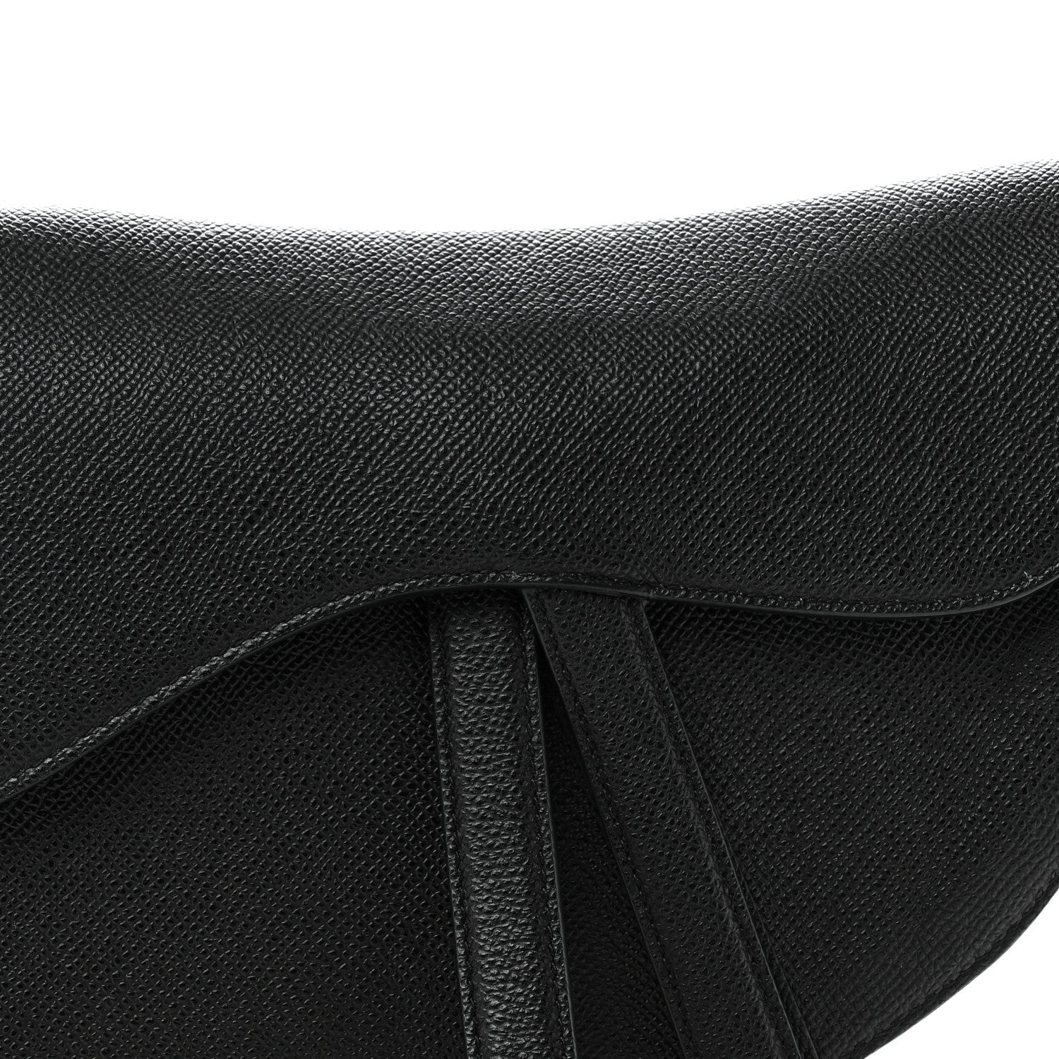 Grained Calfskin Saddle Bag Black
