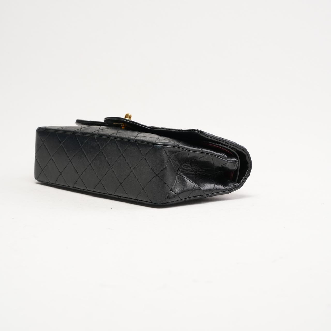 Chanel Vintage Timeless Small Double Flap Lamb Black 1991