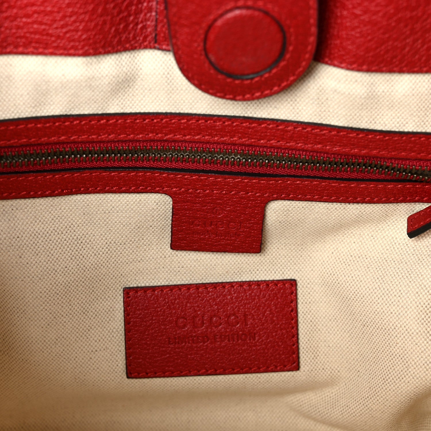 Soft GG Supreme Monogram Web Bosco Patch Small Crossbody Tote Beige Malva Hibiscus Red