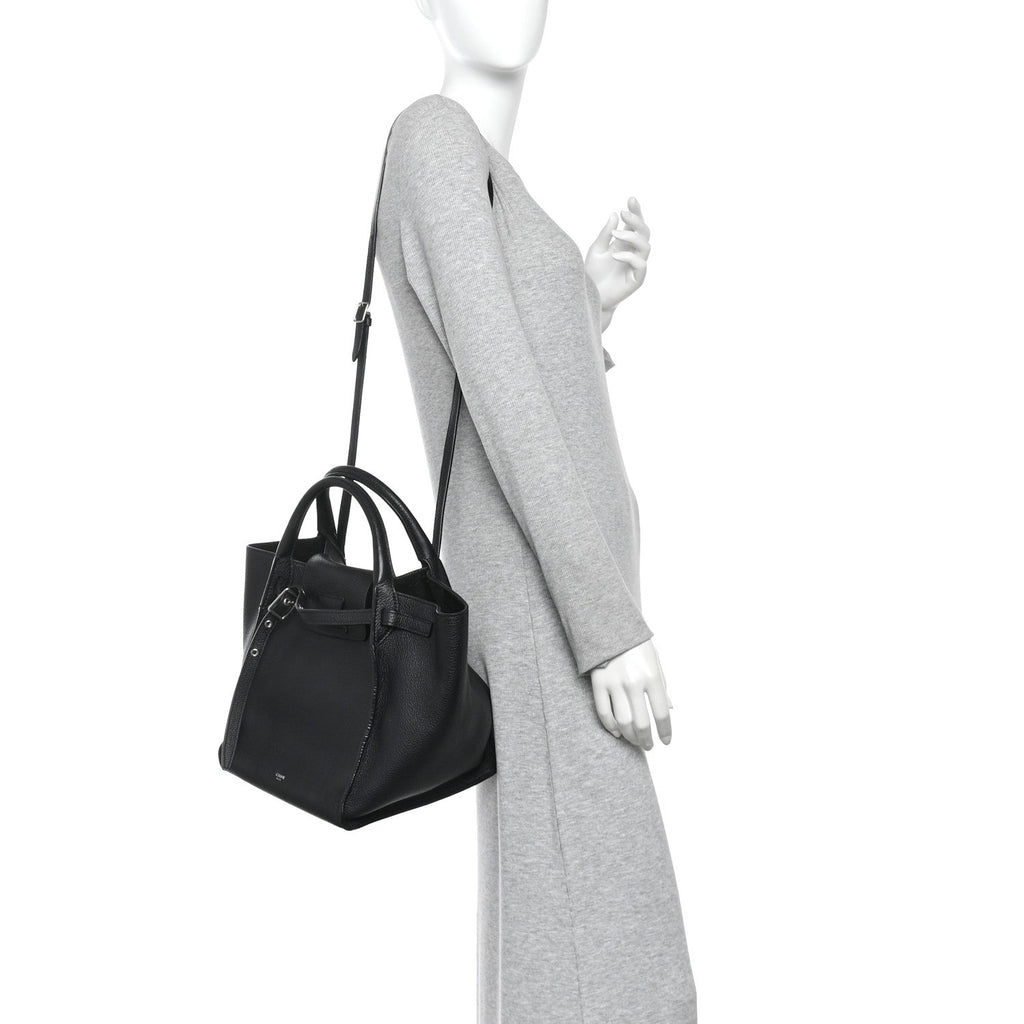 Supple Grained Calfskin Small Big Bag Black