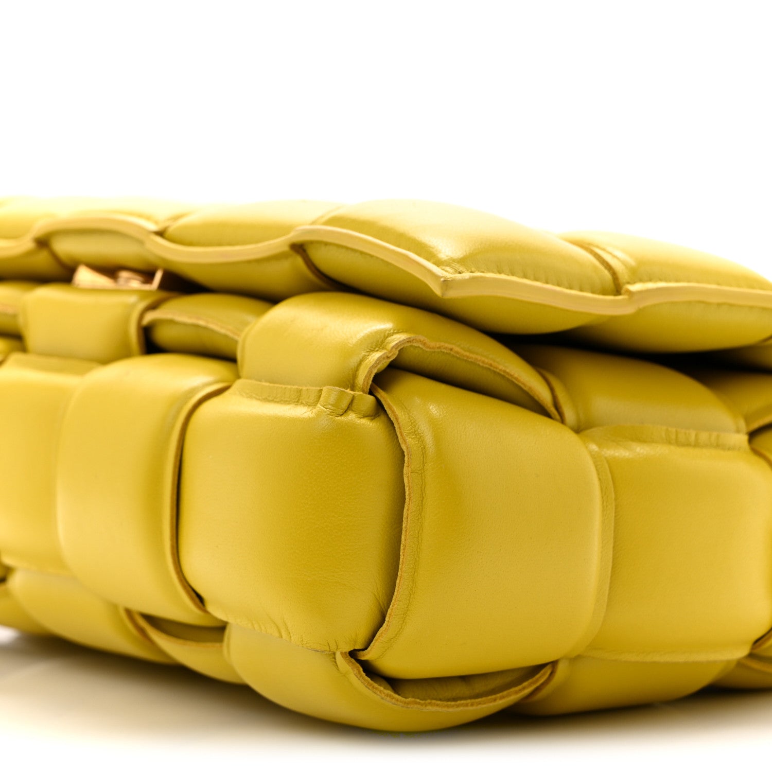 Nappa Maxi Intreccio Padded Cassette Crossbody Bag Buttercup