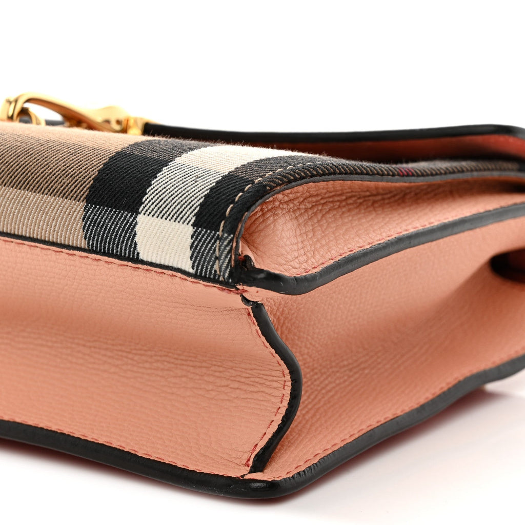 Derby Calfskin House Check Small Macken Crossbody Bag Copper Pink