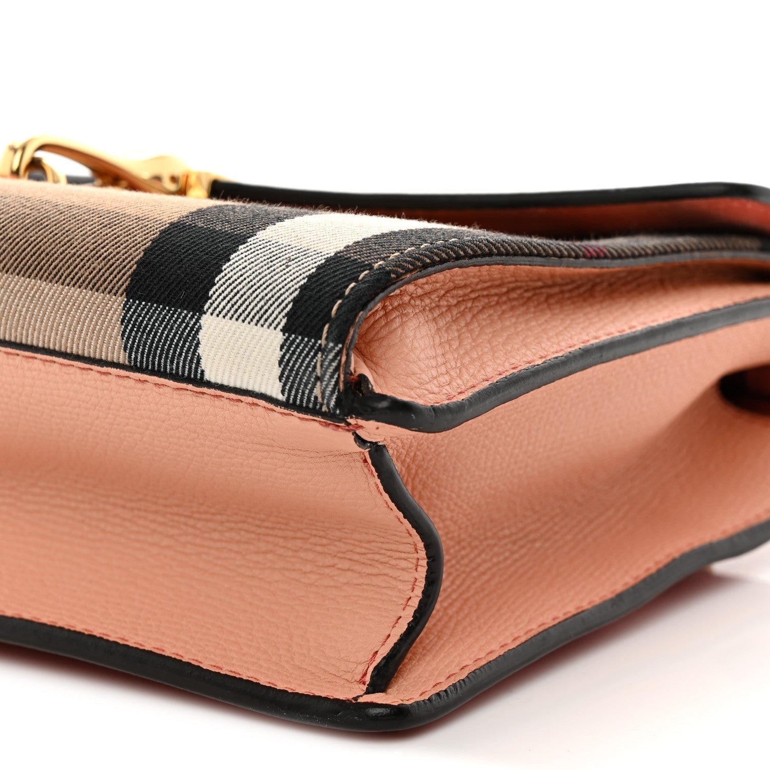 Derby Calfskin House Check Small Macken Crossbody Bag Copper Pink