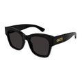 Gucci Sunglasses Square Full Rim, Shiny Black Frame and Grey Lens GG1789S001