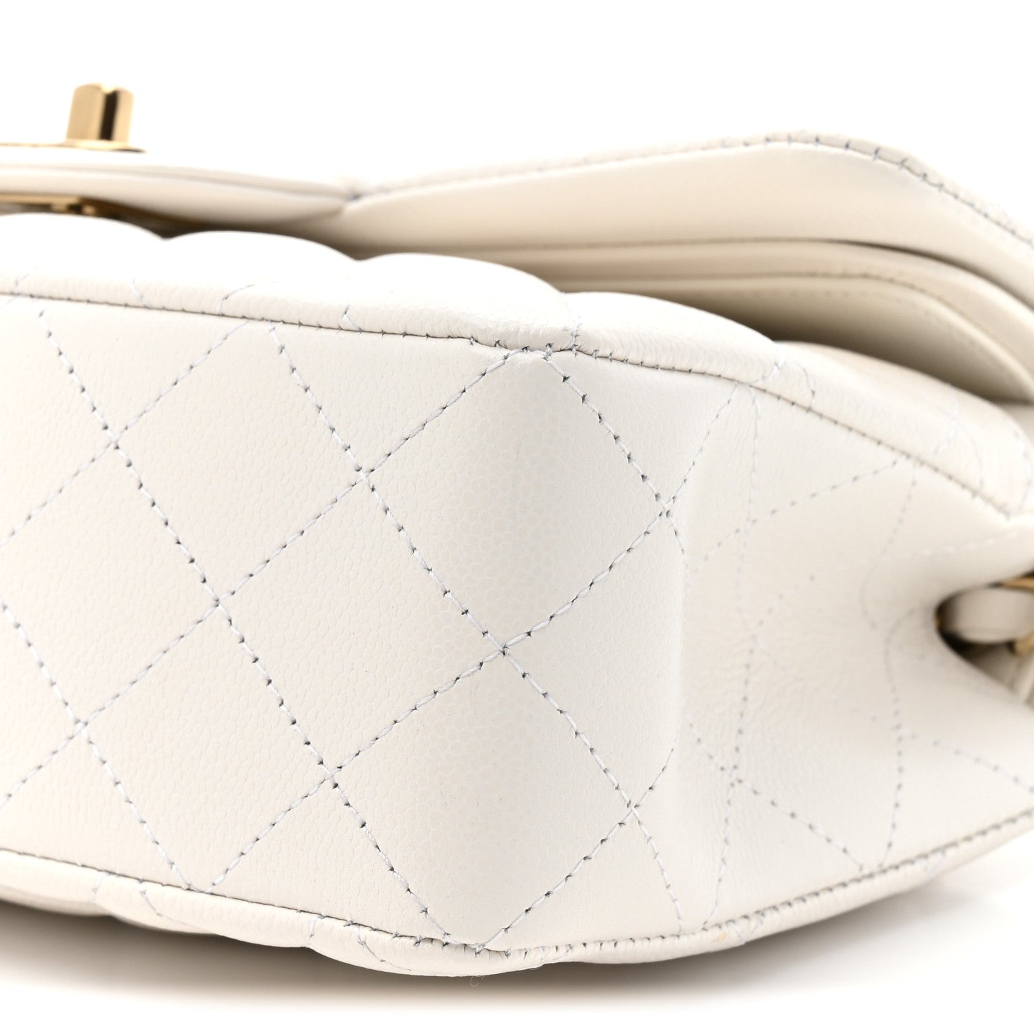 Caviar Quilted Small Double Flap White