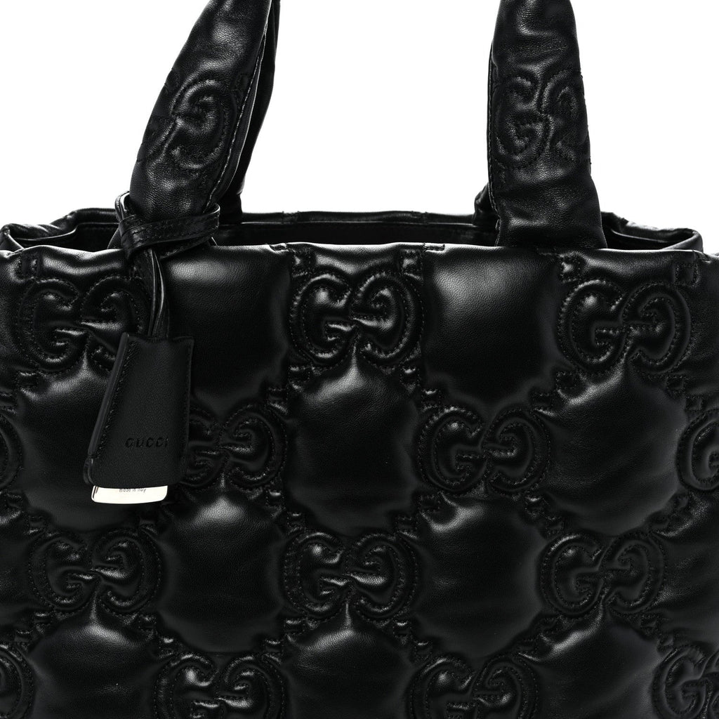 Calfskin GG Matelasse Large Tote Black