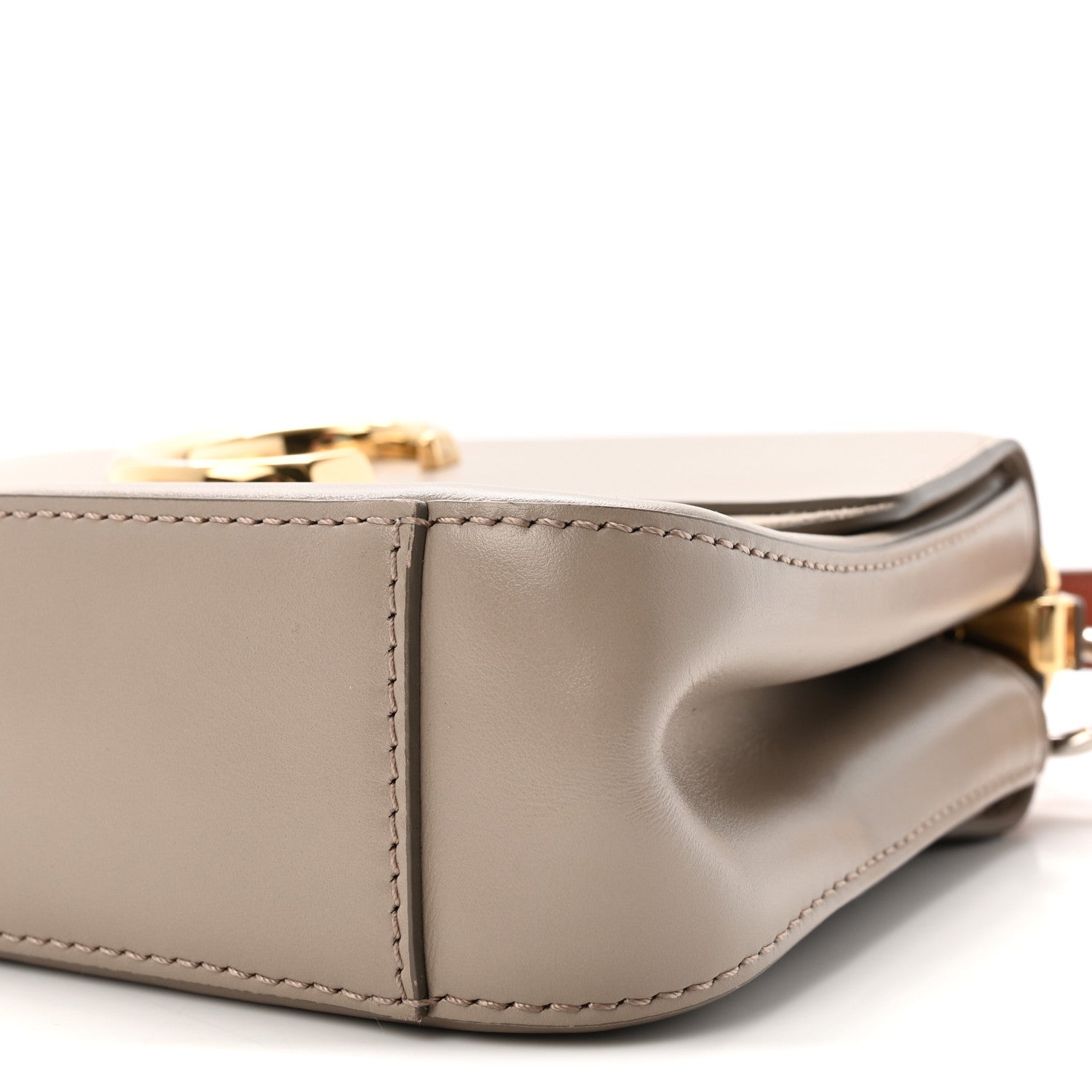 Shiny Calfskin Suede Small C Double Carry Bag Motty Grey