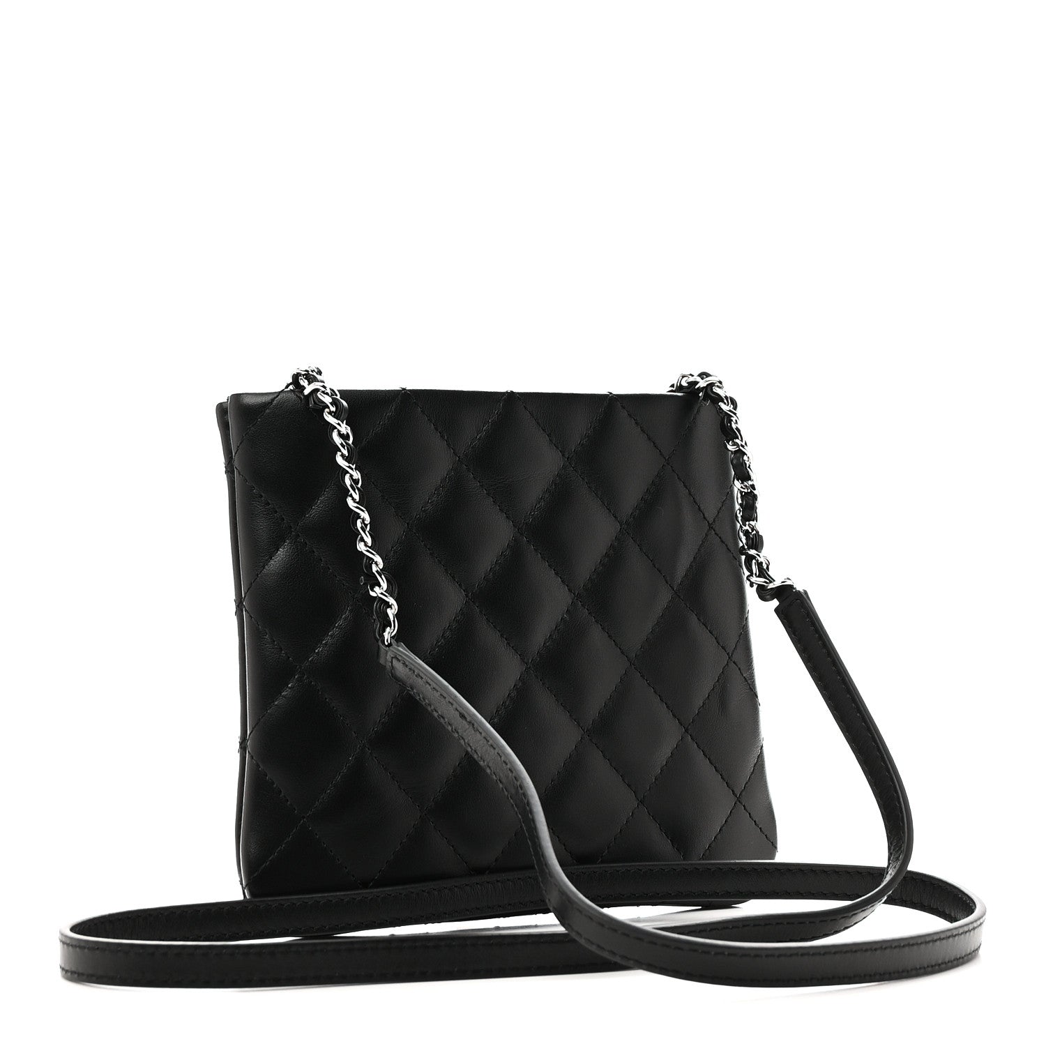 Lambskin Quilted Crossbody Bag Black
