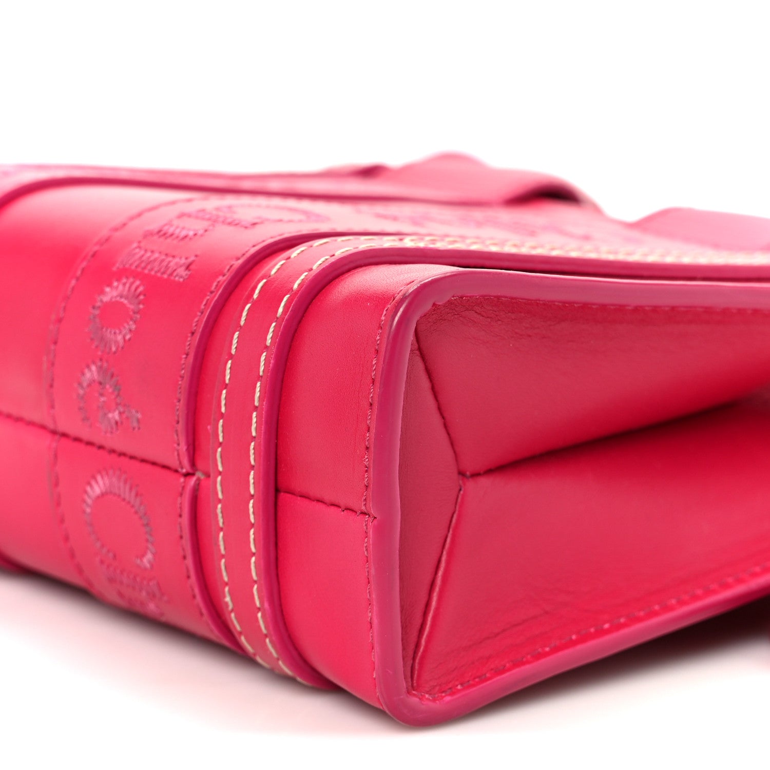 Calfskin Mini Woody Ribbon Tote Fizzy Pink