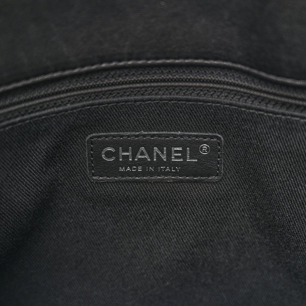 Lambskin Quilted Chic and Soft Shopping Tote Black