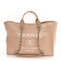 Mixed Fibers Medium Deauville Tote Beige