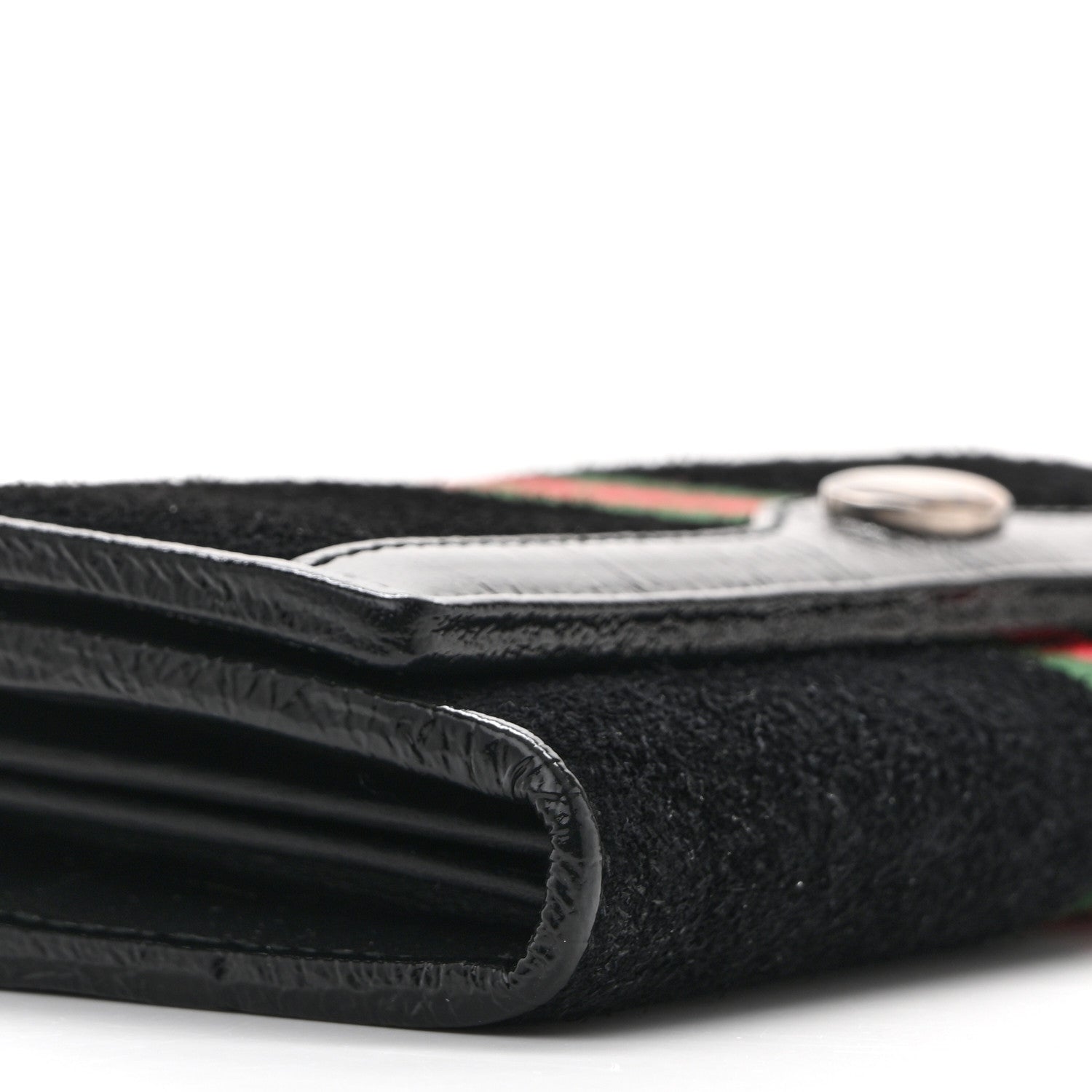 Suede Patent Web Ophidia Wallet On Chain Black