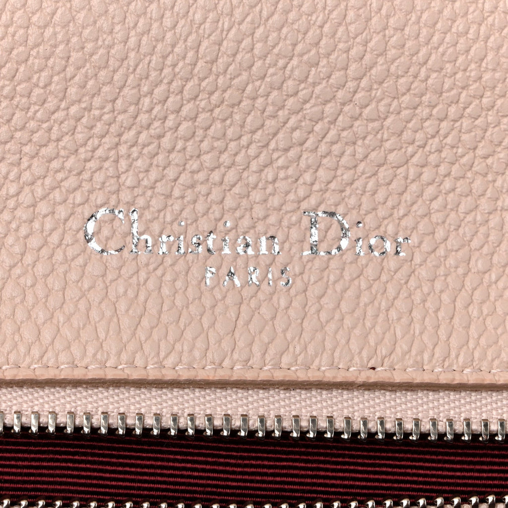 Grained Calfskin Medium Diorama Flap Bag Nude