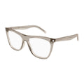 Saint Laurent Eyeglasses Square Full Rim, Brown Frame and Clear Demo Lenses Lens SL518004