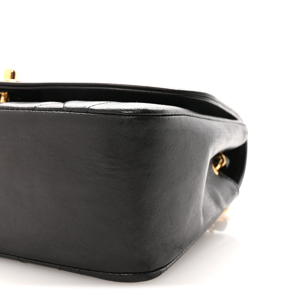 Lambskin Quilted Small Single Flap Black