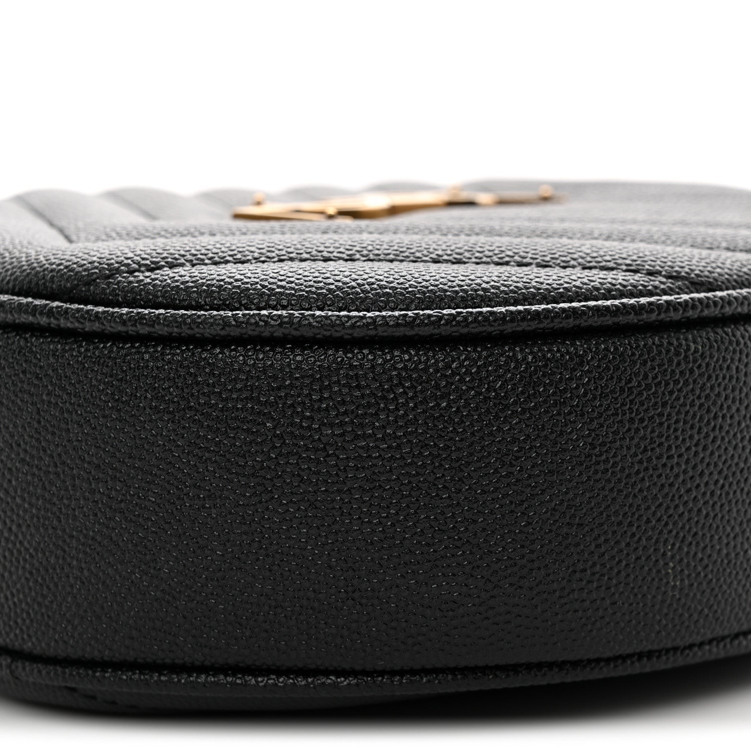 Grain De Poudre Matelasse Chevron Quilted Round Vinyle Camera Bag Black