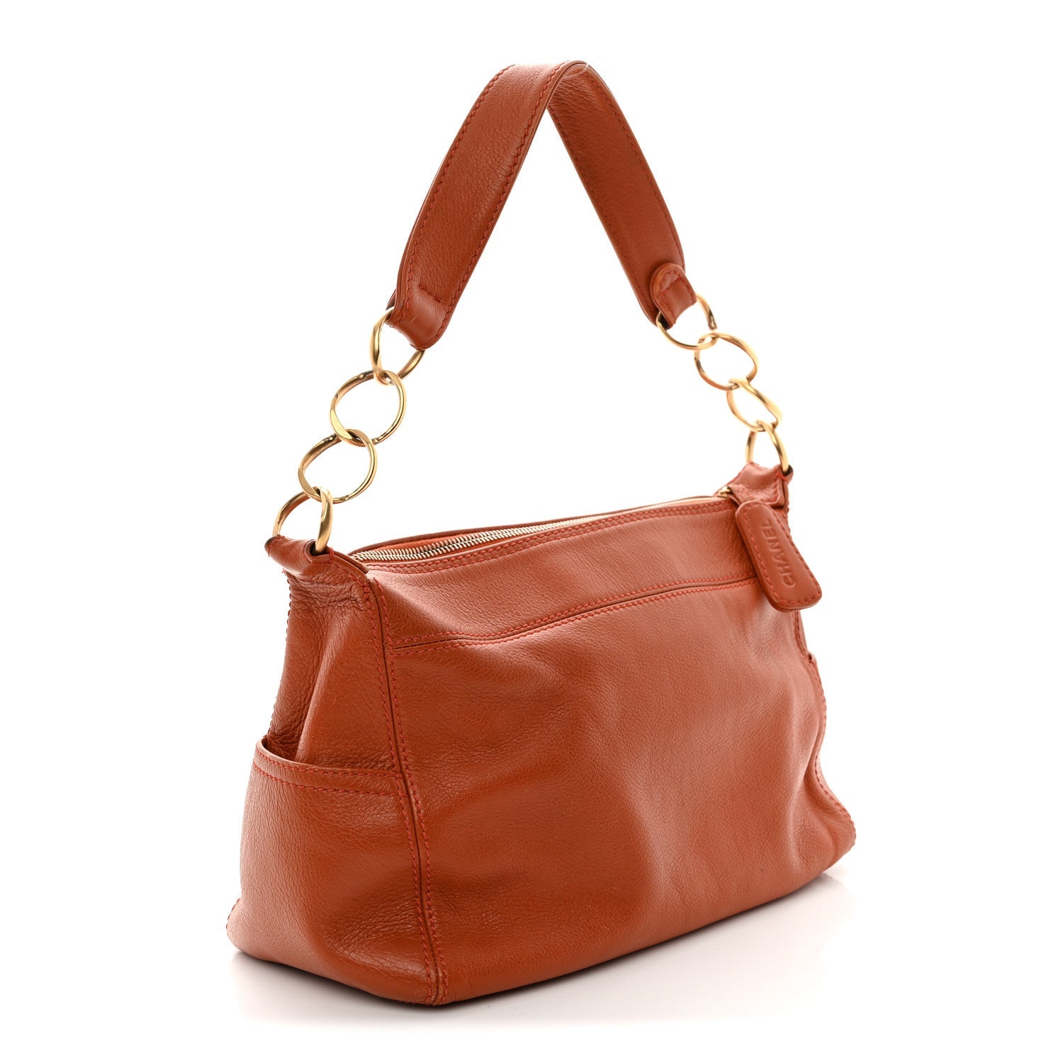 Calfskin Timeless CC Shoulder Bag Orange