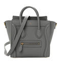 Drummed Calfskin Nano Luggage Kohl