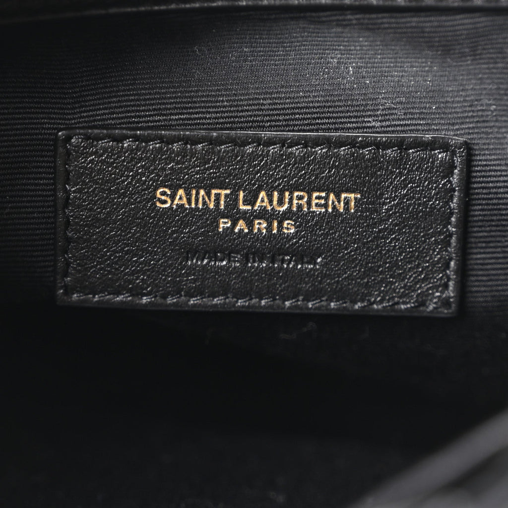 Lambskin Carre Quilted Small Cassandre Bucket Bag Black