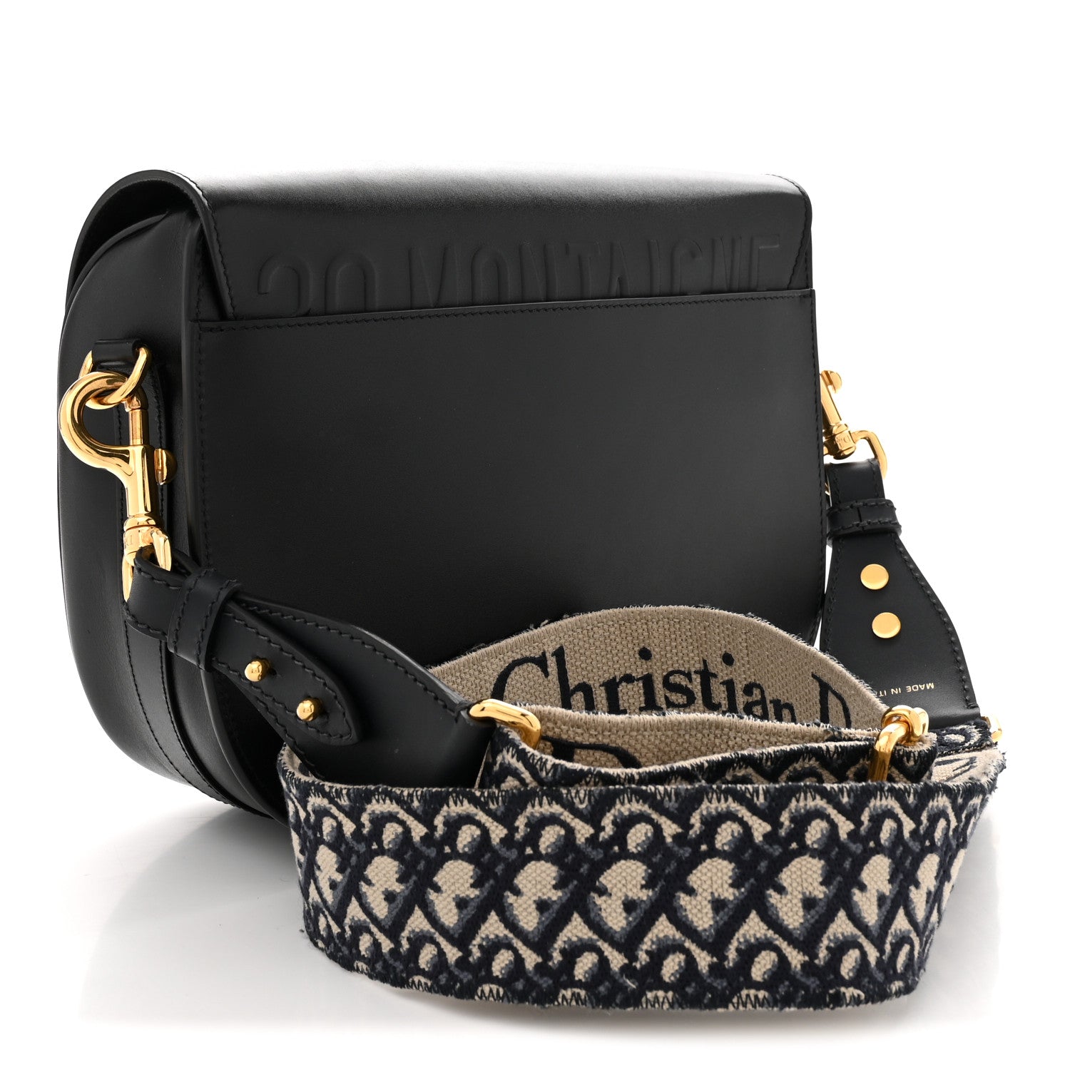 Box Calfskin Large Bobby Flap Black