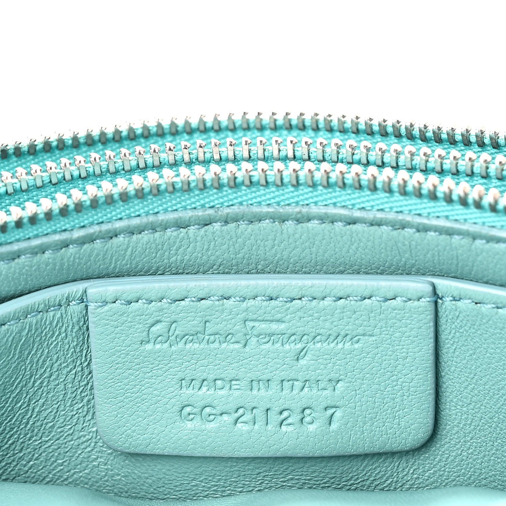 Calfskin Small Viva Bow Shoulder Bag Tyrone Turquoise