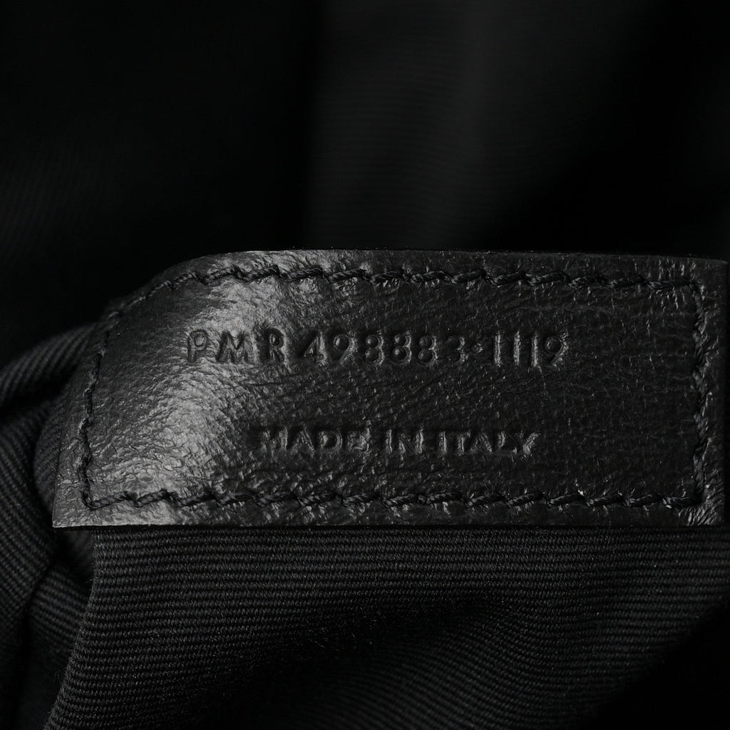 Crinkled Calfskin Matelasse Monogram Large Niki Chain Satchel Black