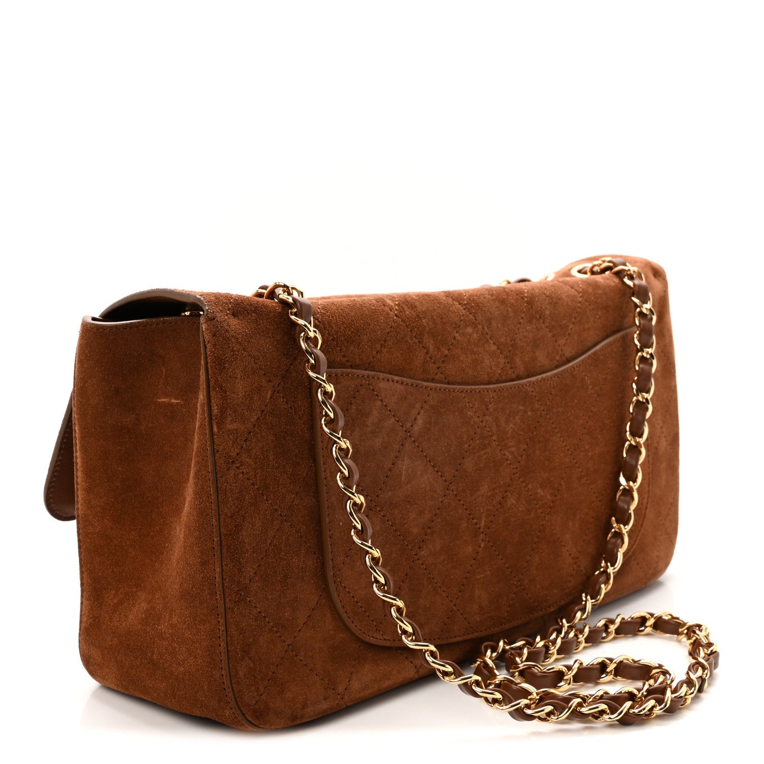 Suede Calfskin Small Souplissimo Maxi Flap Camel