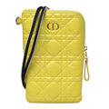 Supple Calfskin Cannage Caro Multifunctional Pouch Lime