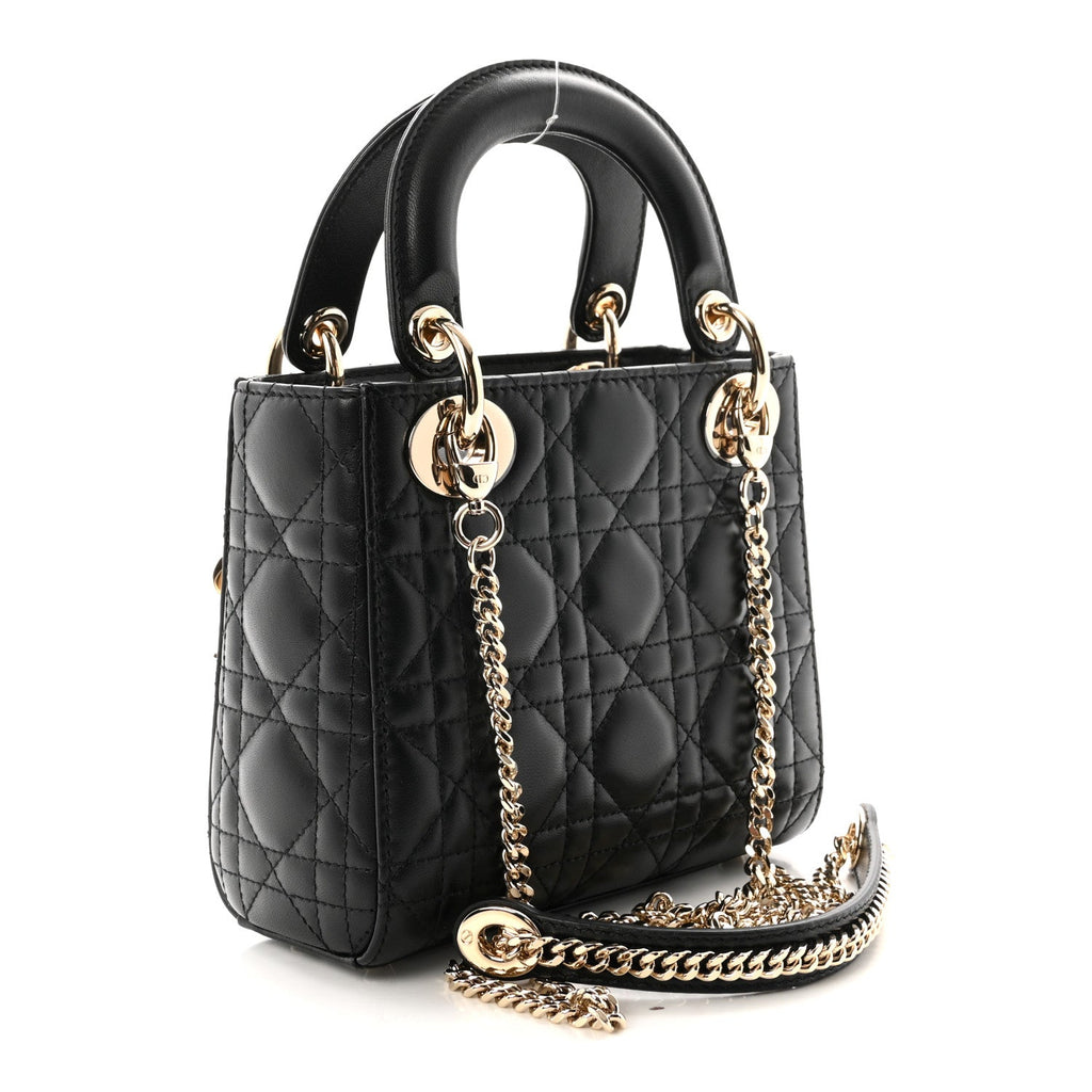 Lambskin Cannage Mini Lady Dior Black