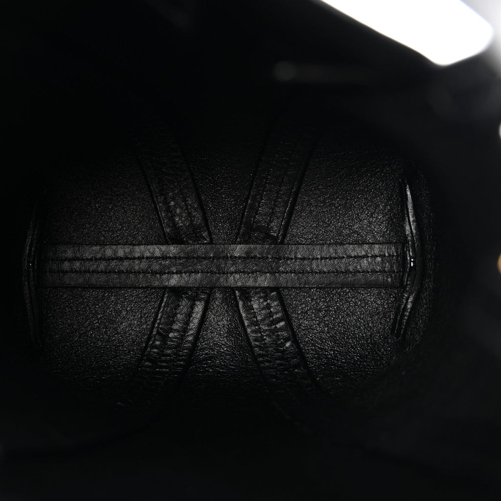 Grained Calfskin Small Spin Tote Black