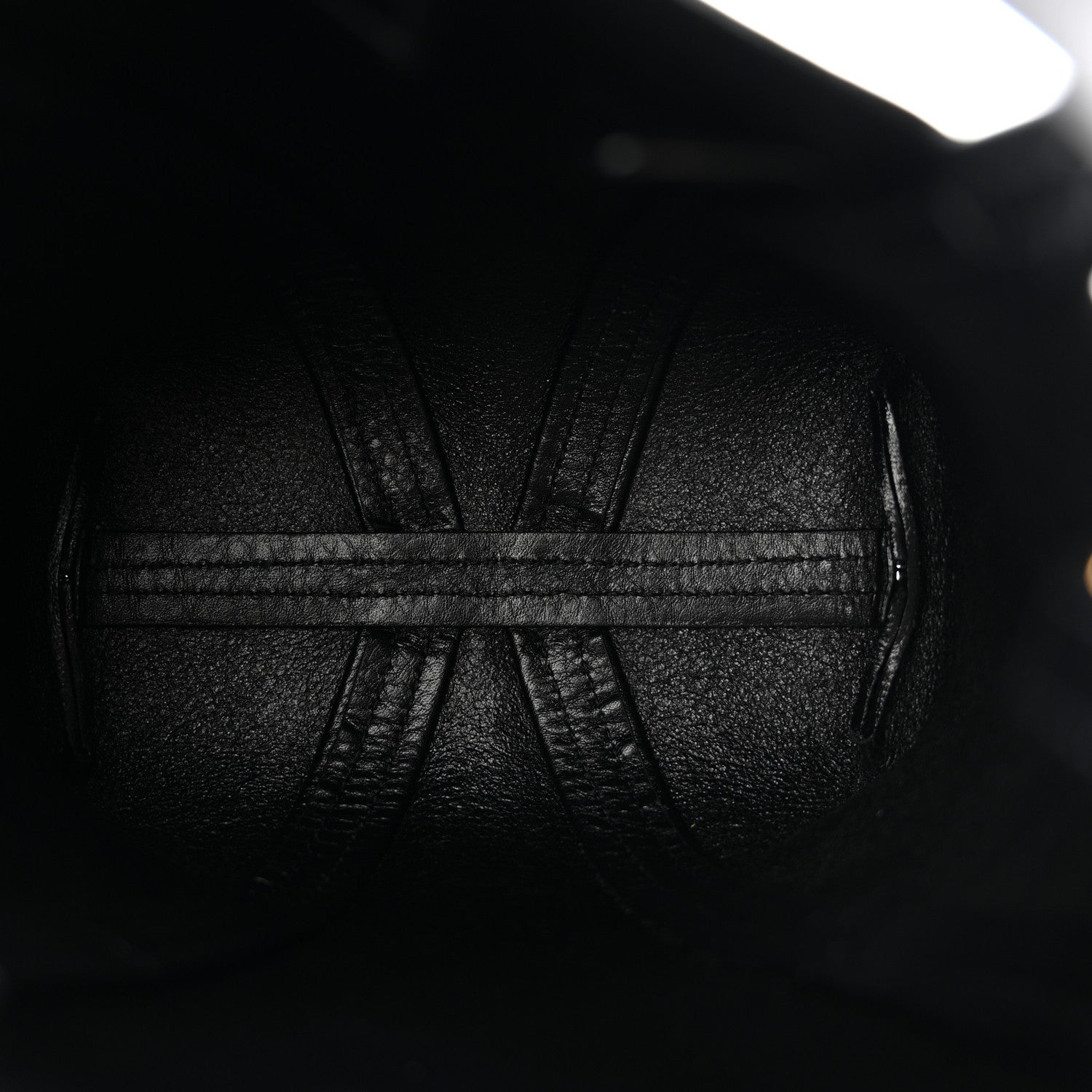 Grained Calfskin Small Spin Tote Black