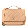Caviar Quilted Medium Business Affinity Flap Beige