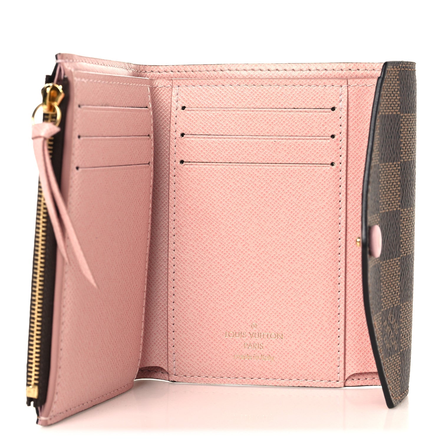 Damier Ebene Victorine Wallet Rose Ballerine