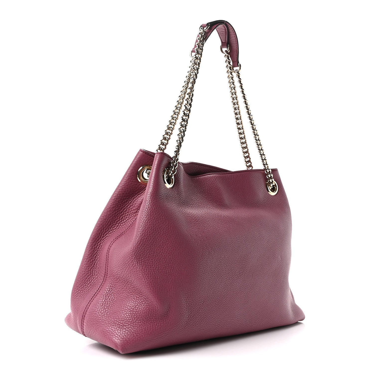 Pebbled Calfskin Medium Soho Chain Shoulder Bag Peonia Flower