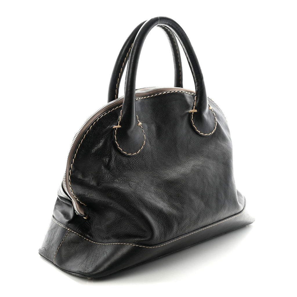Calfskin Edith Dome Bowler Black