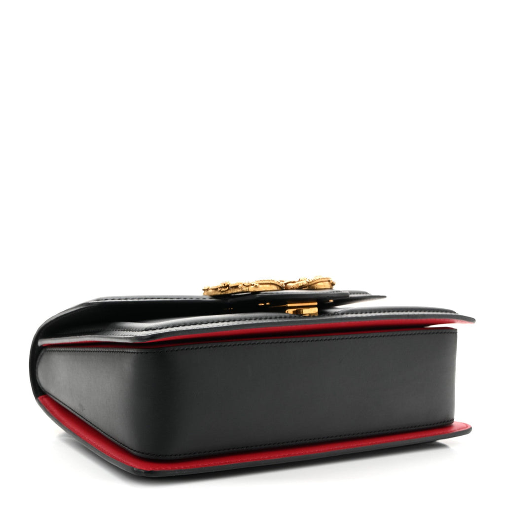 Smooth Calfskin Small DG Amore Top Handle Bag Black