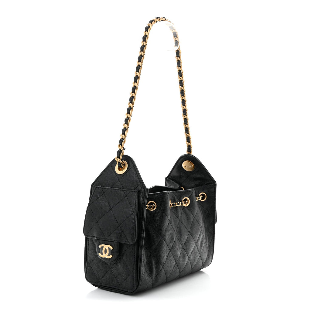 Caviar Quilted Mini Chanel 25 Handbag Black
