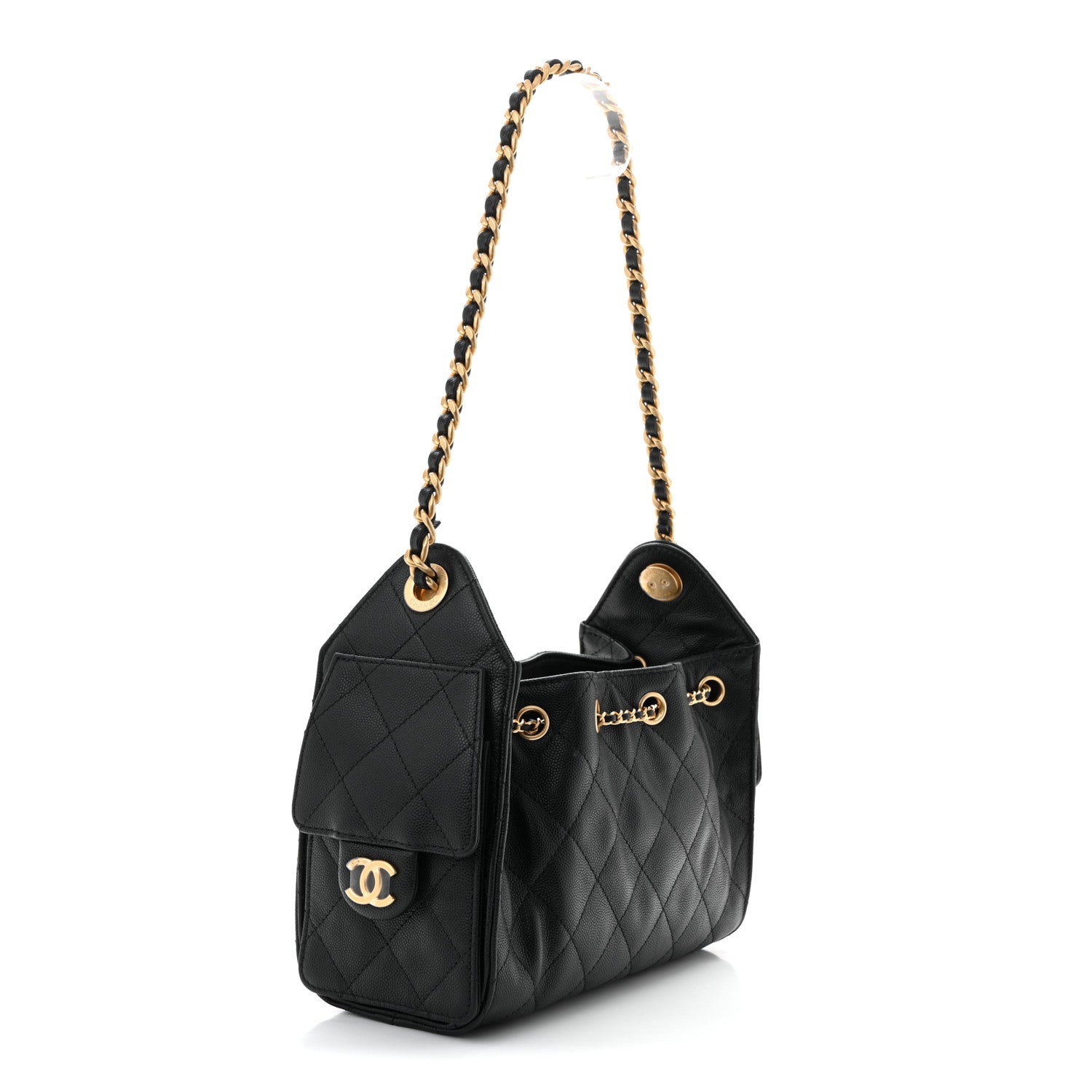 Caviar Quilted Mini Chanel 25 Handbag Black