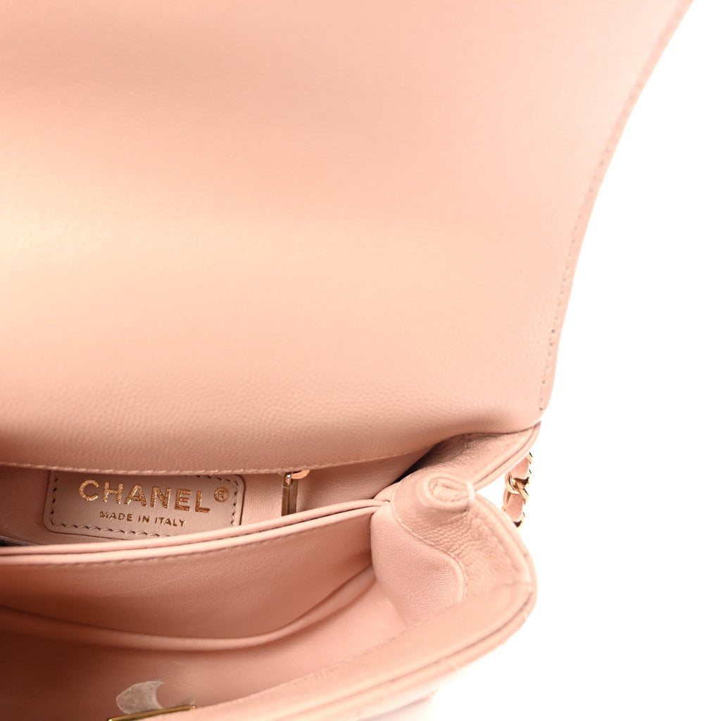 Caviar Quilted Extra Mini Coco Handle Flap Light Pink