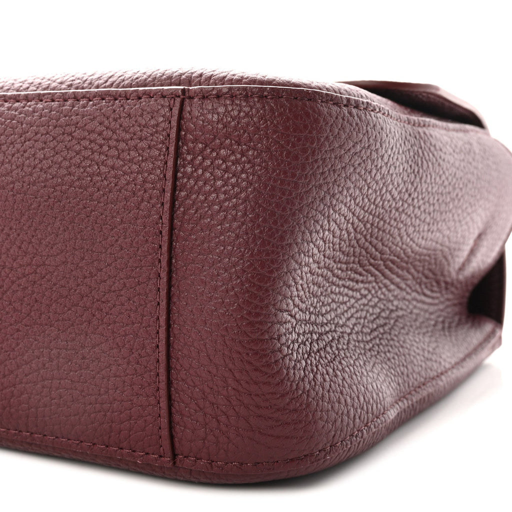 Grained Calfskin Small Souplissimo Maxi Flap Burgundy