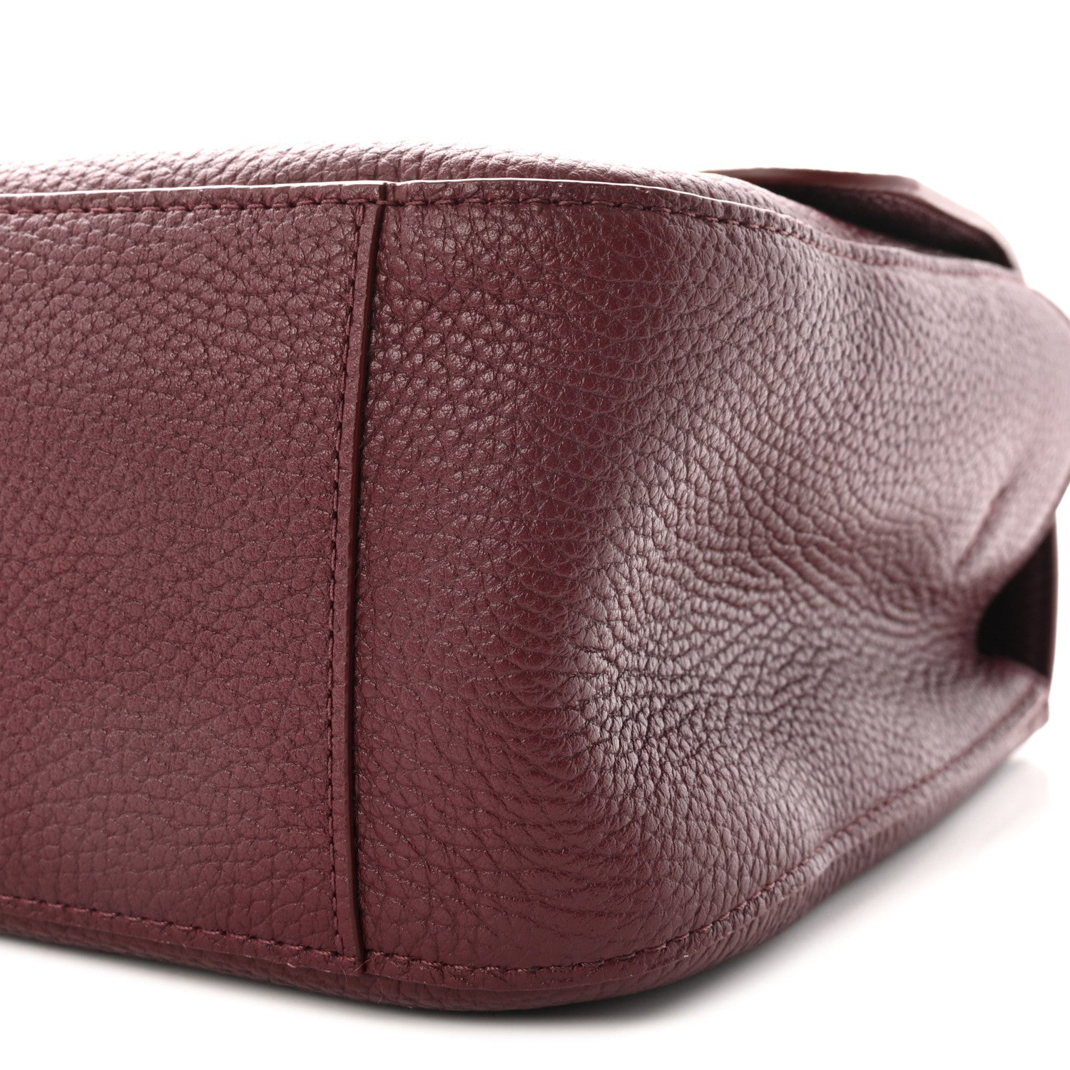 Grained Calfskin Small Souplissimo Maxi Flap Burgundy