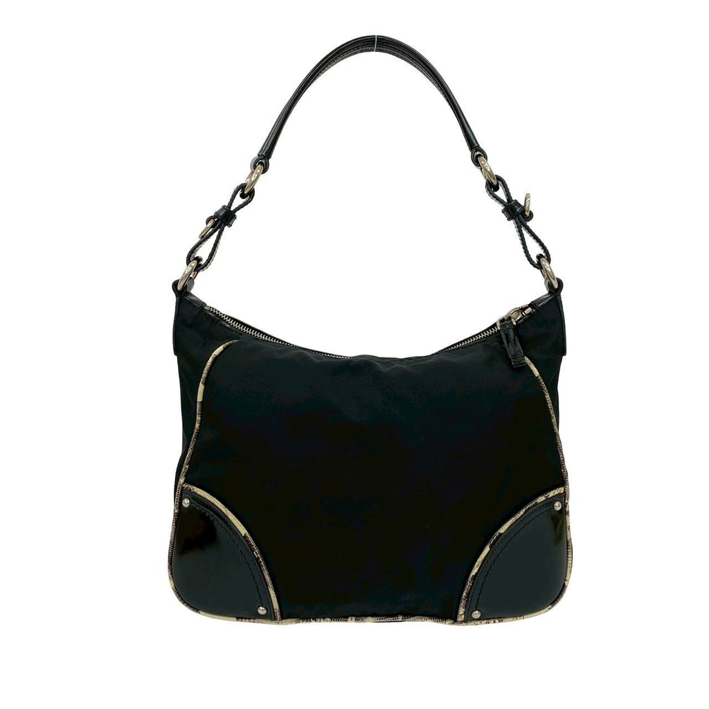 Prada Triangle Logo Nylon Leather 2way Shoulder Bag Handbag