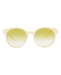 Alexander McQueen Womens Round/Oval White White Yellow Fashion Designer Eyewear White White Yellow