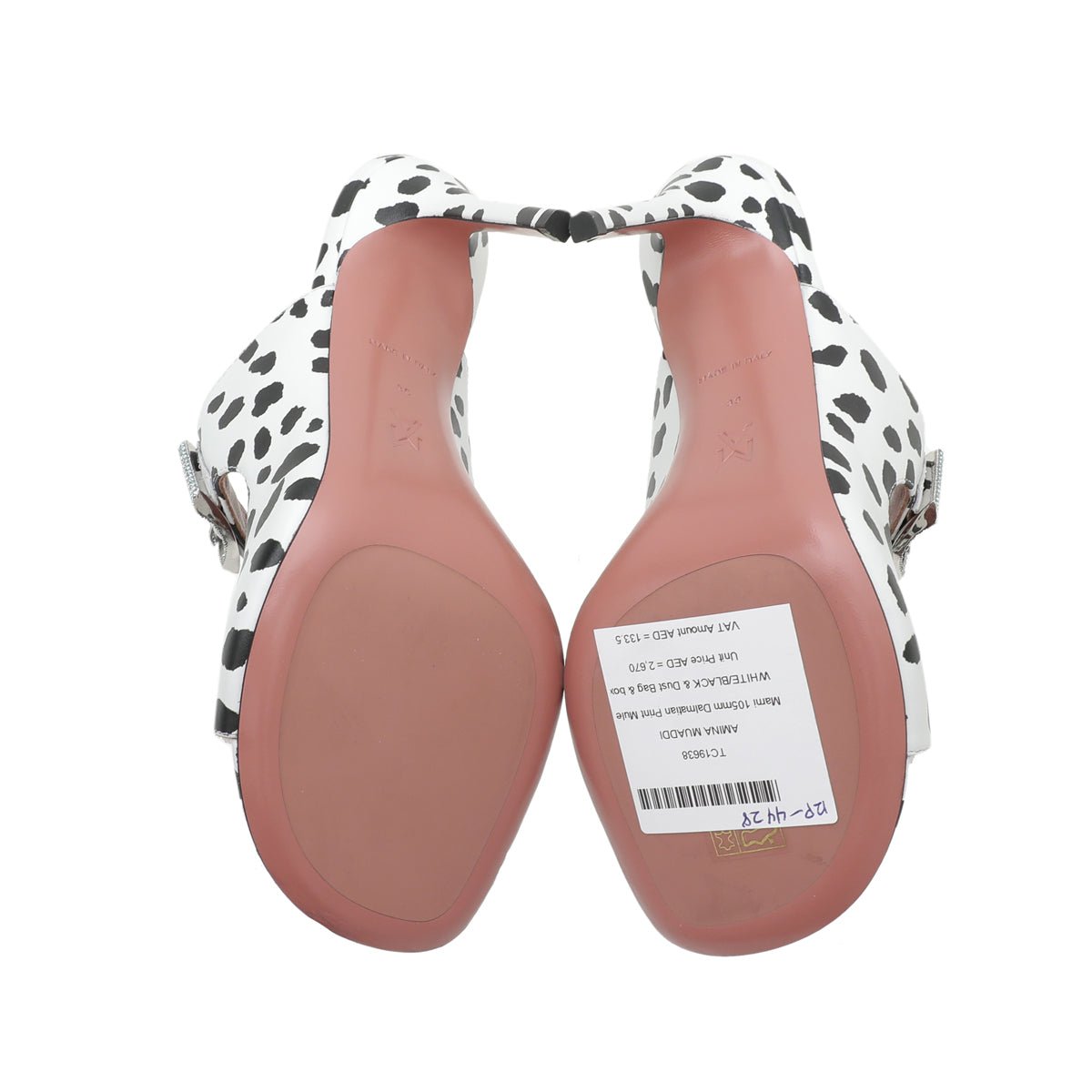 Amina Muaddi Bicolor Marni 105mm Print Mule 36