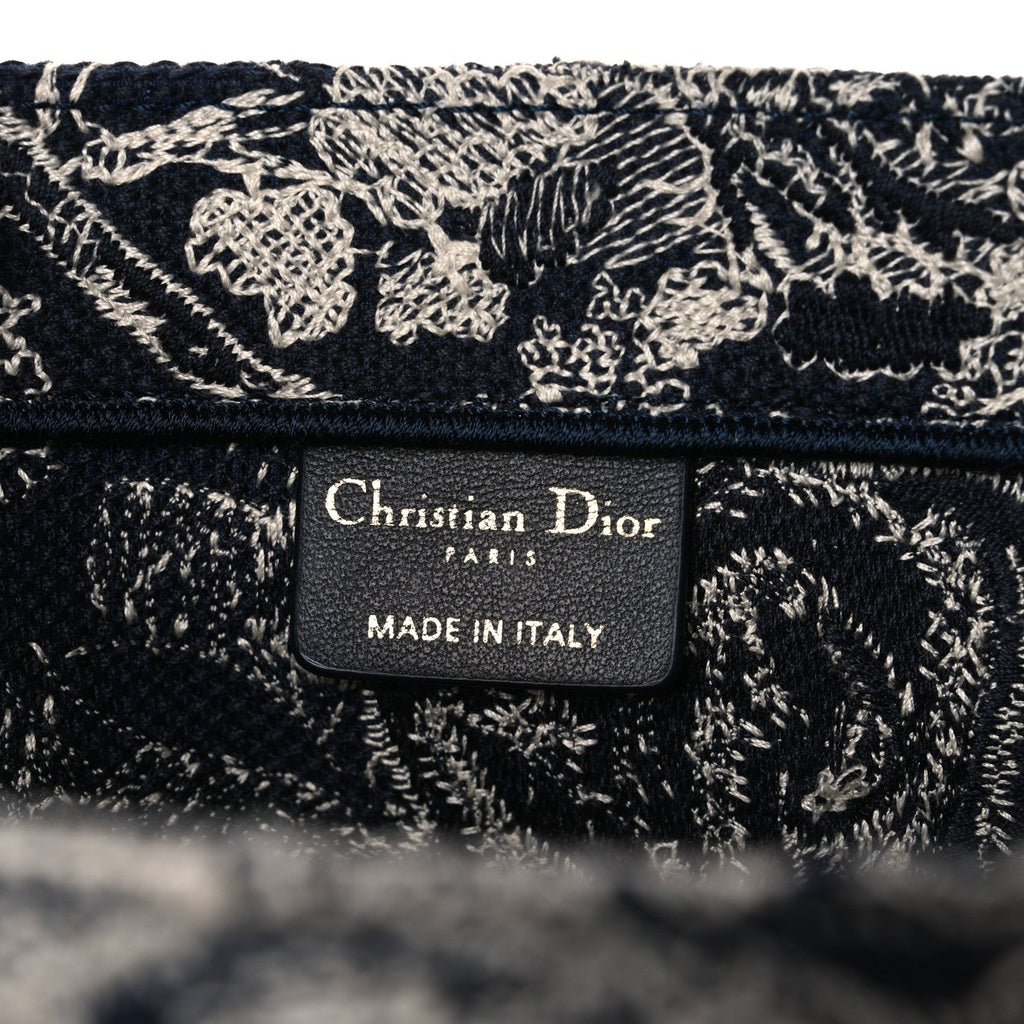 Canvas Embroidered Large Dioriviera Toile De Jouy Reverse Book Tote Blue
