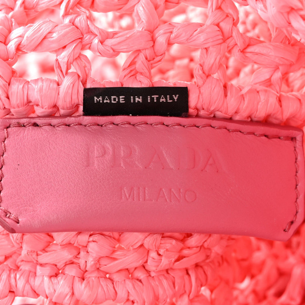 Yarn Raffia Effect Crochet Logo Embroidered Tote Bag Petalo
