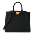 Hammered Calfskin Medium The Studio Box Bag Black