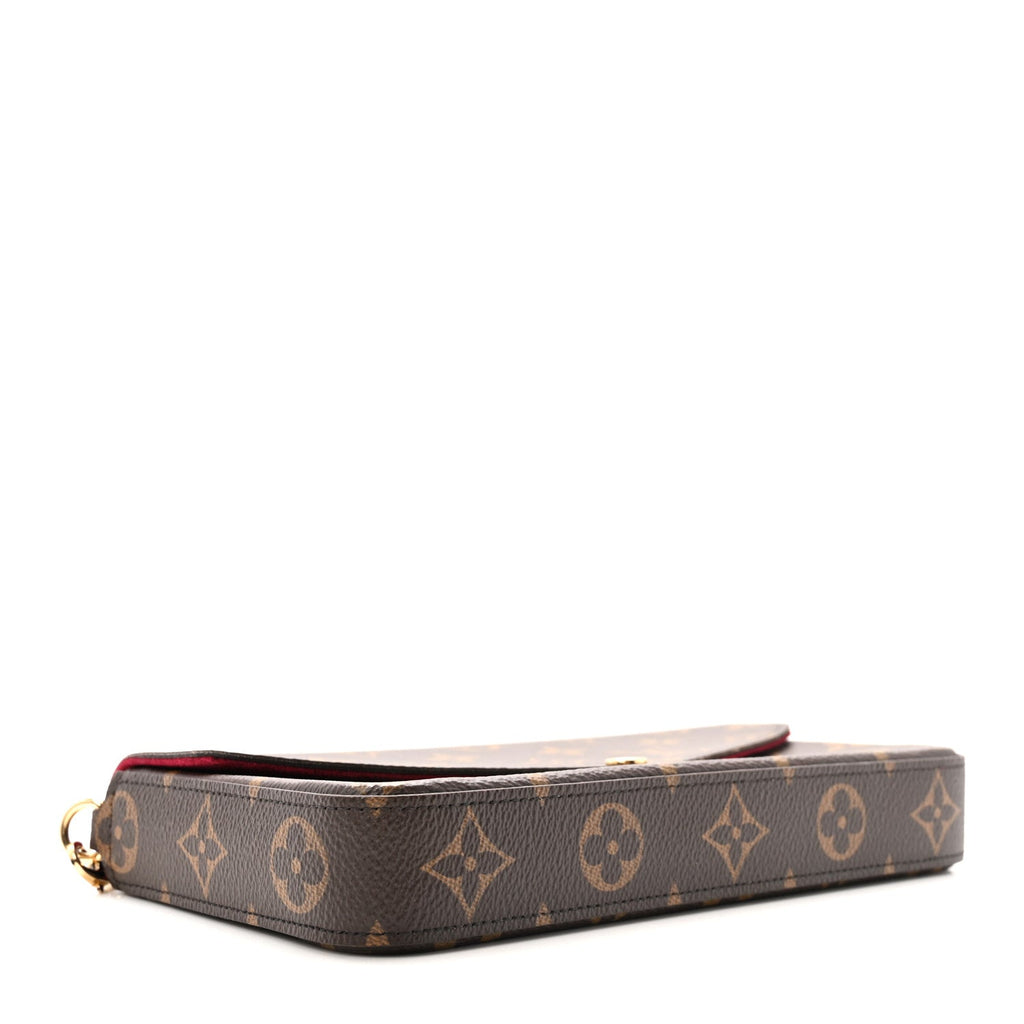 Monogram Pochette Felicie Chain Wallet Fuchsia