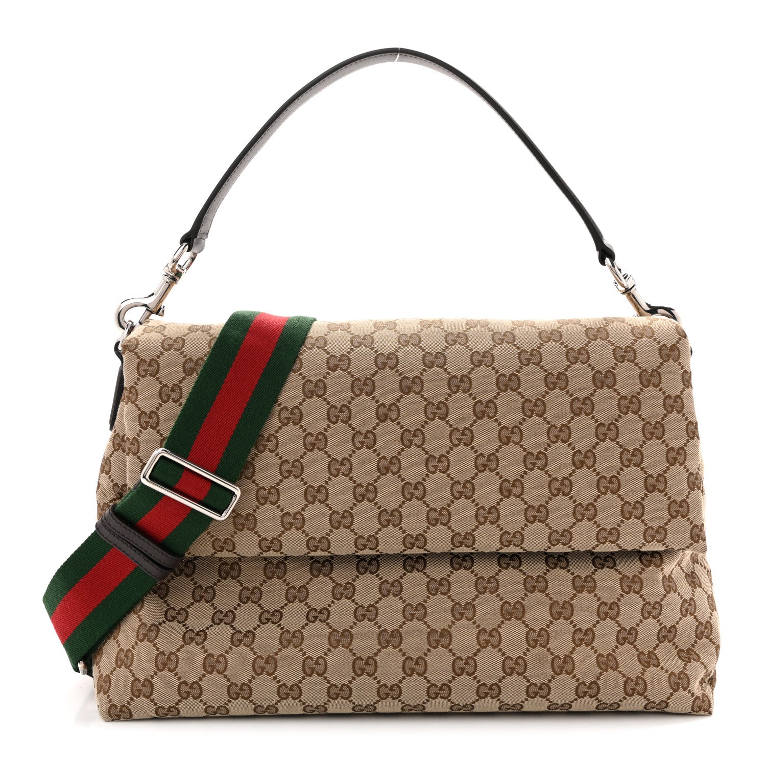GG Monogram Large Crossbody Bag Dark Brown